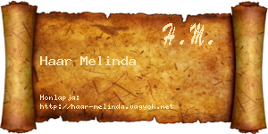 Haar Melinda névjegykártya